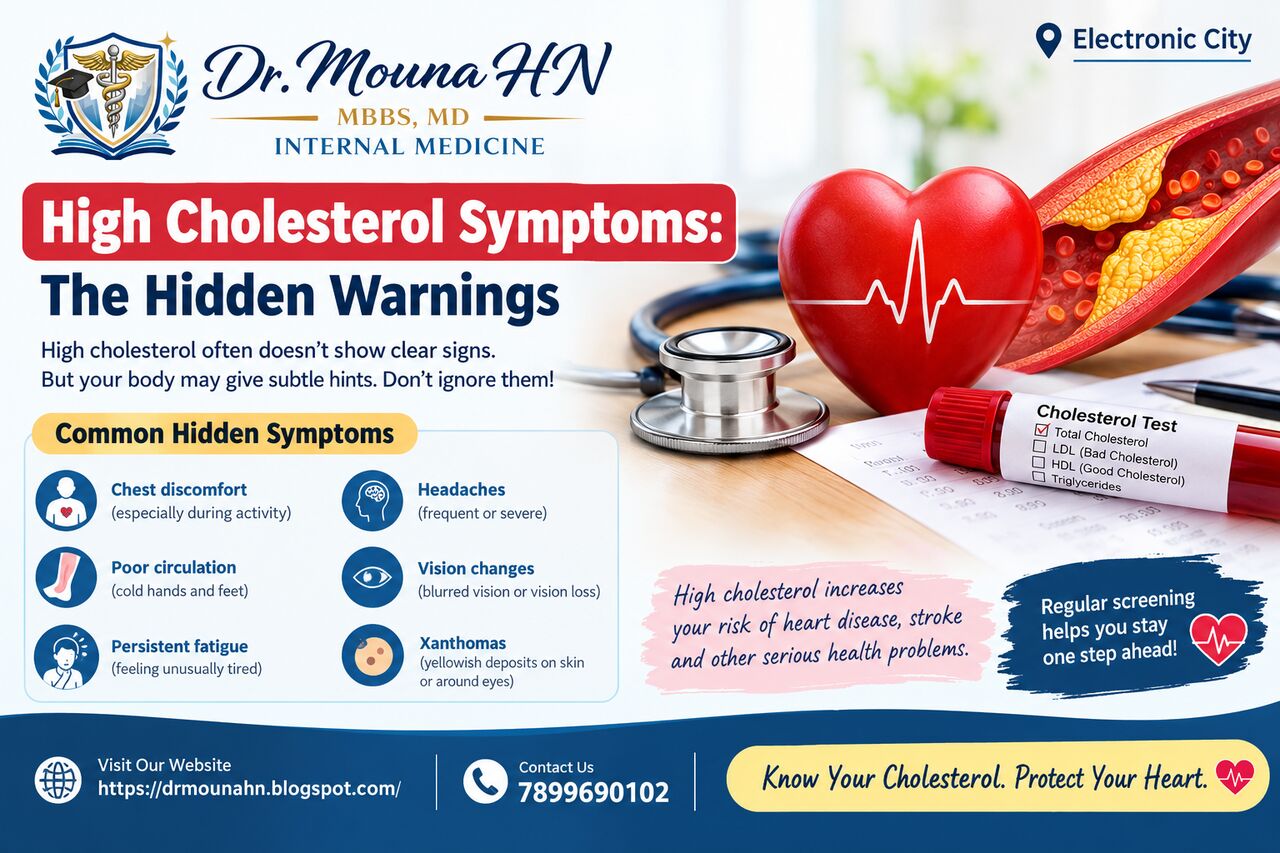 Bangalore, Health, High Cholesterol Symptoms: The Hidden Warnings- Dr. Mouna HN