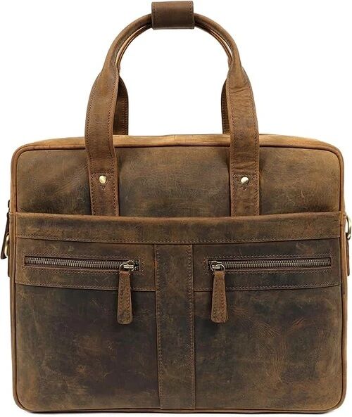 New York, Business, Leather Briefcase For 16-Inch Laptop