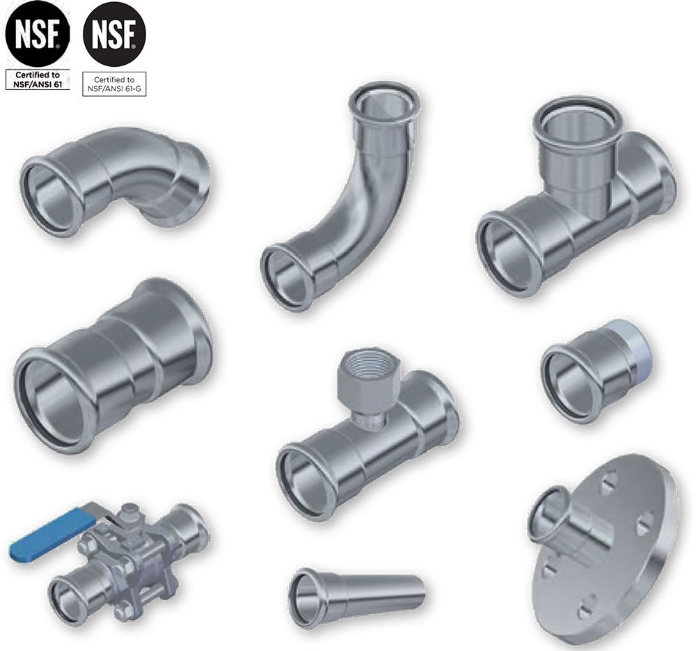Chicago, Industrial Machinery, Stainless Steel Press 45 Elbow Fittings For Secure Connections