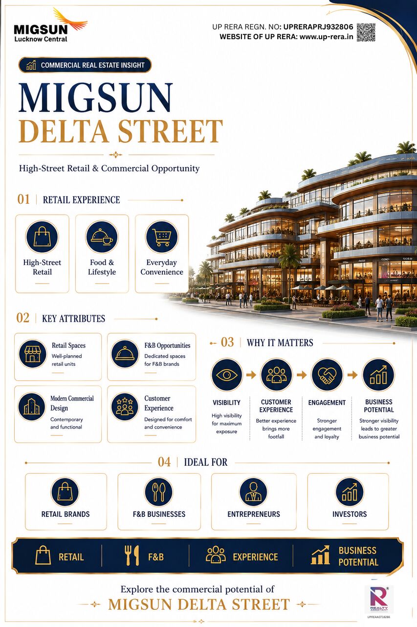 Greater Noida, Shops, Migsun Delta Street &ndash; Act Now For Your Commercial Investment