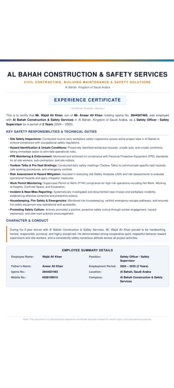 Jeddah, Job Seekers, Saftey Officer