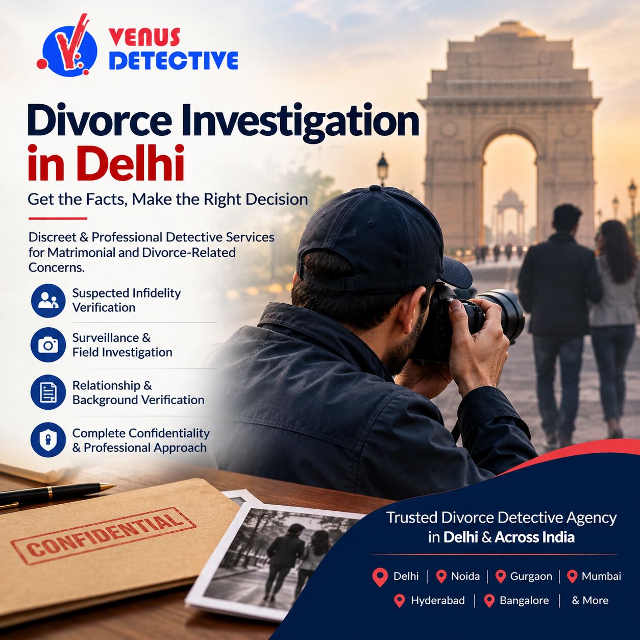 New Delhi, Legal, Professional Divorce Investigation Services In Delhi