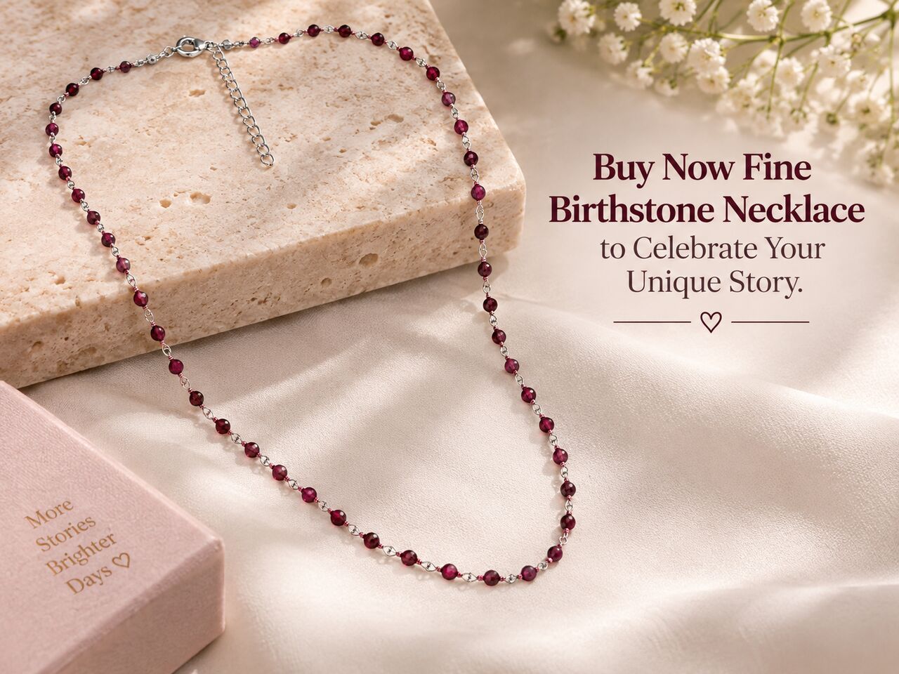 Jaipur, Jewelry, INR 8100,  Buy Now Fine Birthstone Necklace To Celebrate Your Unique Story