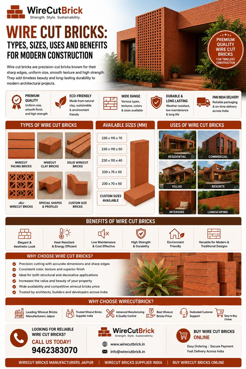 Jaipur, Construction, Wire Cut Brick Supplier In India