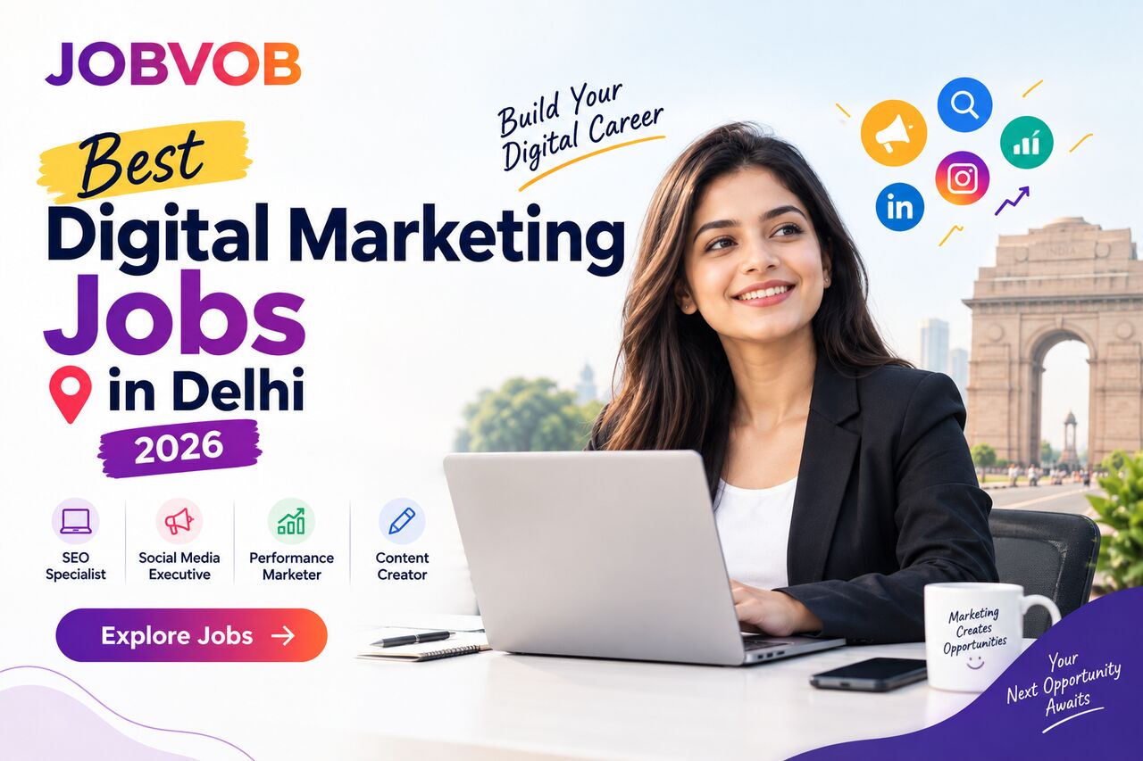 New Delhi, Marketing, Best Digital Marketing Jobs In Delhi 2026 | JOBVOB