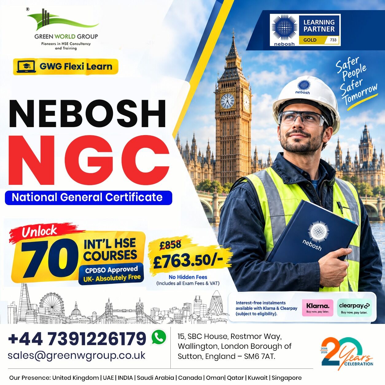 Edinburgh, Lessons Offered, NEBOSH NGC UK | Green World Group UK