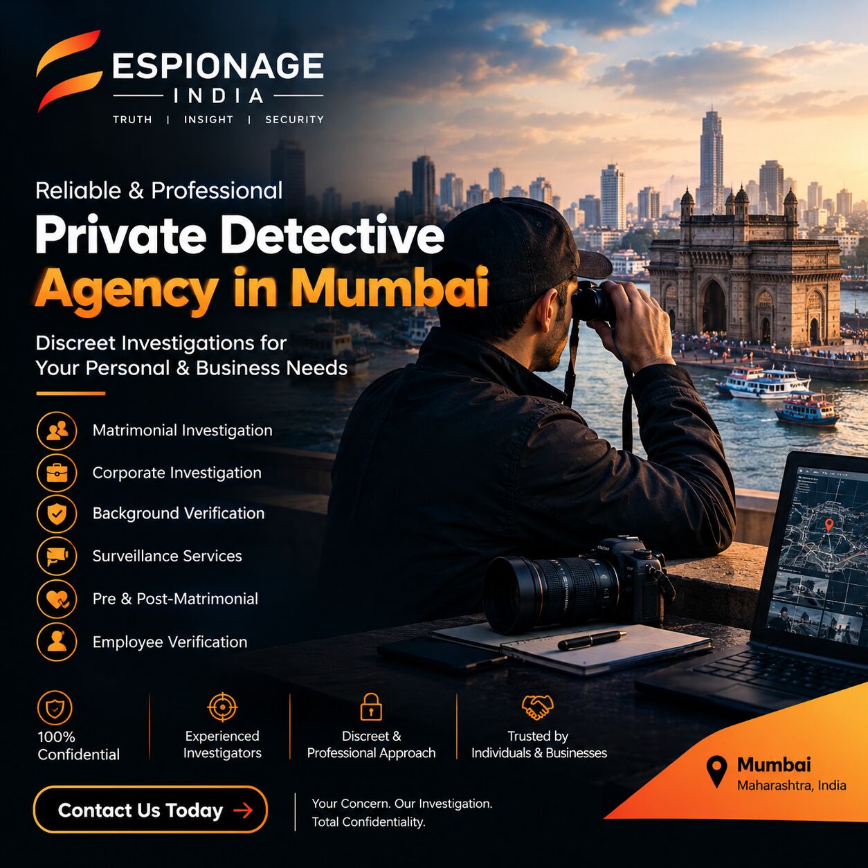 Mumbai, Legal, Private Investigators In Mumbai Conducting Professional Surveillance