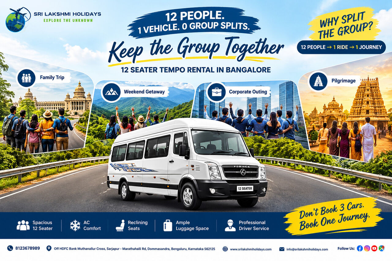 Bangalore, Travel, Why Is A 12 Seater Tempo Rental In Bangalore A Practical Choice For Group Holidays?