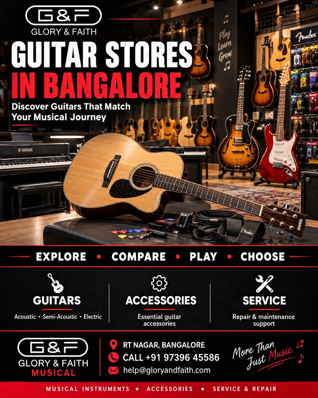 Bangalore, Guides/Interpreters, Top Guitar Stores In Bangalore