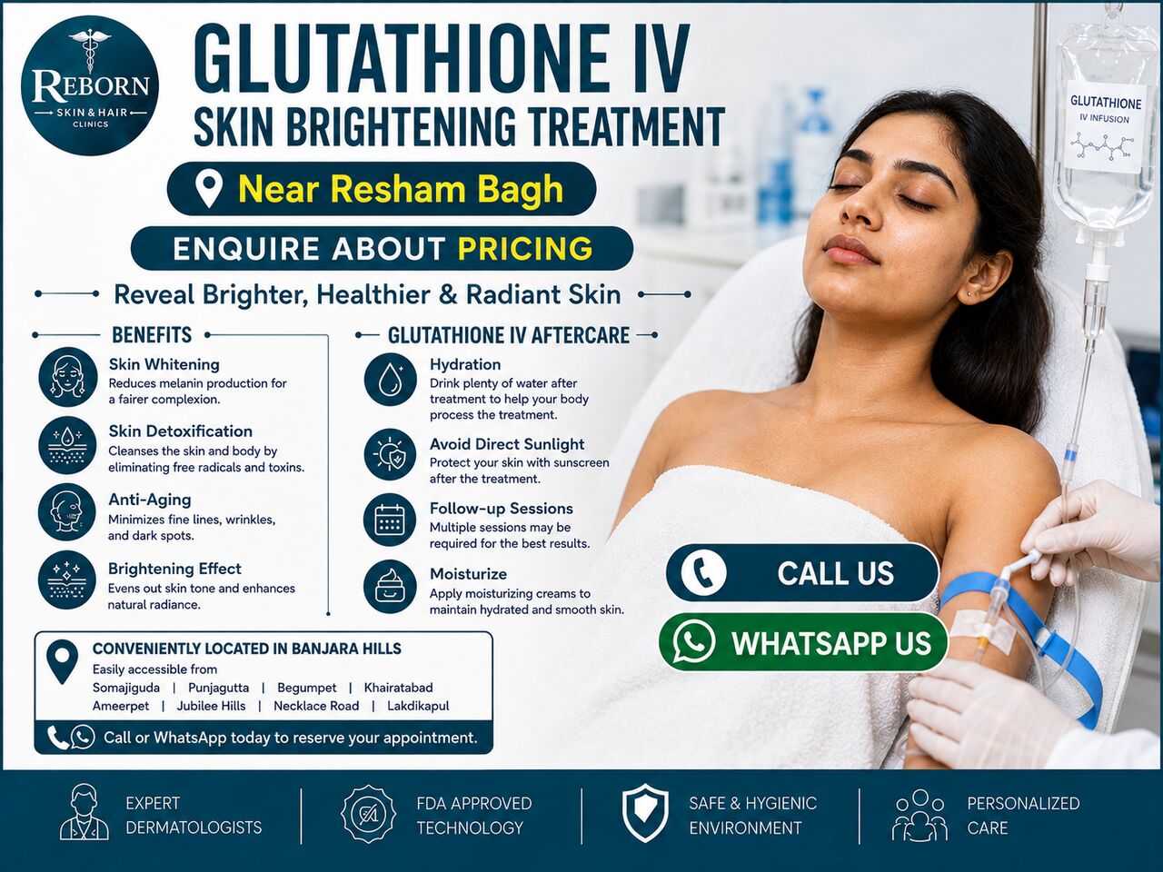 Hyderabad, Health & Beauty Items, INR 4,  How Much Does Glutathione IV Drip Cost Near Resham Bagh?