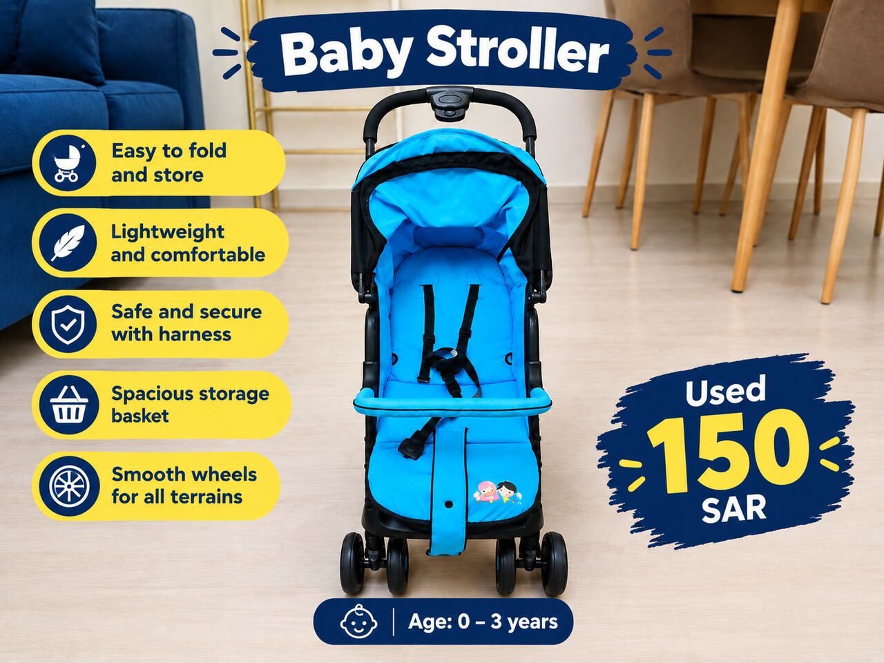Riyadh, Baby & Kid Stuff, SAR 150,  Baby Stroller &ndash; Used &ndash; 150 SAR