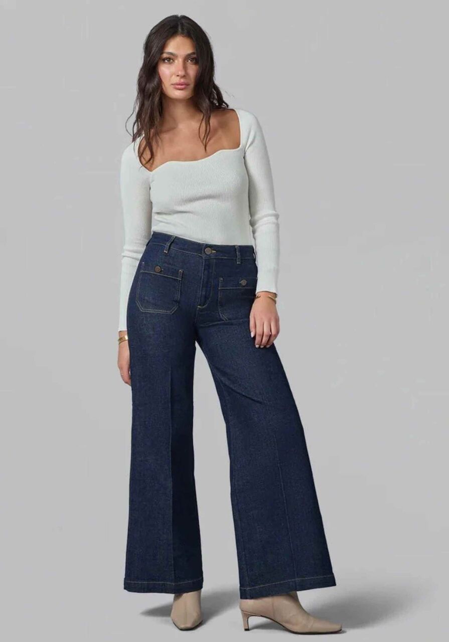 New York, Clothing & Accessories, USD 155,  Shop High Waisted Wide Leg Jeans | Luxury Stretch Denim