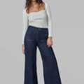 USD 155,  Shop High Waisted Wide Leg Jeans | Luxury Stretch Denim