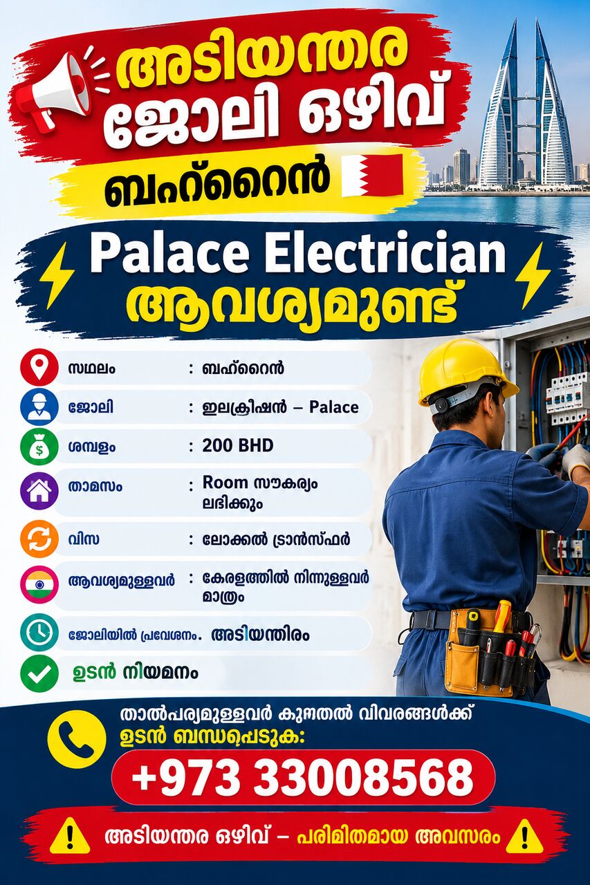 Manama, Jobs, PALACE ELECTRICIAN