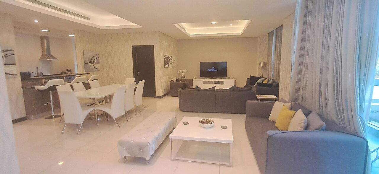 Al Seef, Apartments, Flats, Houses & Villas, BHD 1200/month,  Furnished,  3 BR,  250 Sq. Meter,  DUXURY FULLY FURNISHED 3-BEDROOM DUPLEX &ndash; REEF ISLAND | PRIVATE ENTRANCE | GYM & SWIMMING