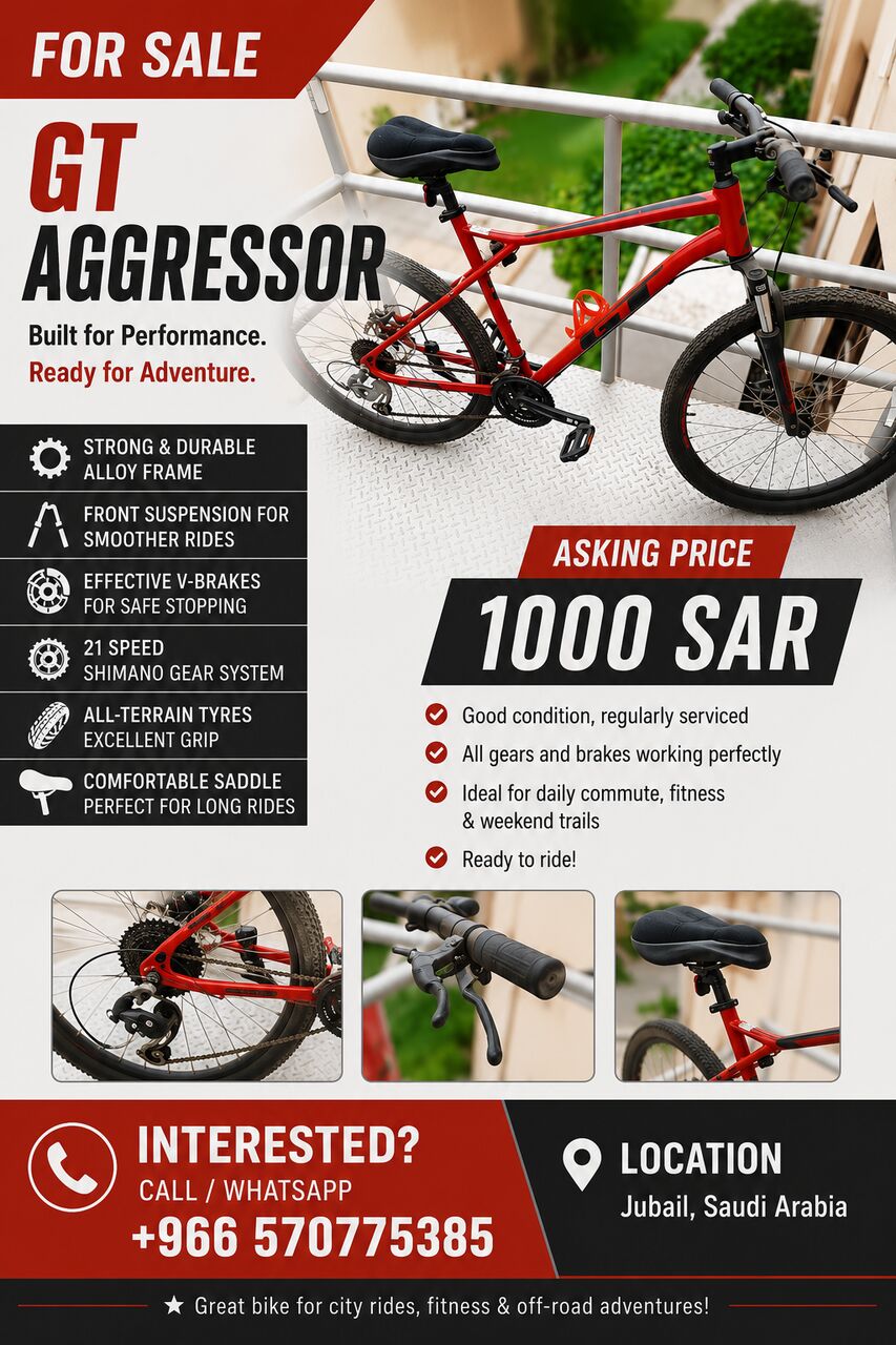 Jubail, Bicycles, SAR 1000,  GT Aggressor Mountain Bike For Sale