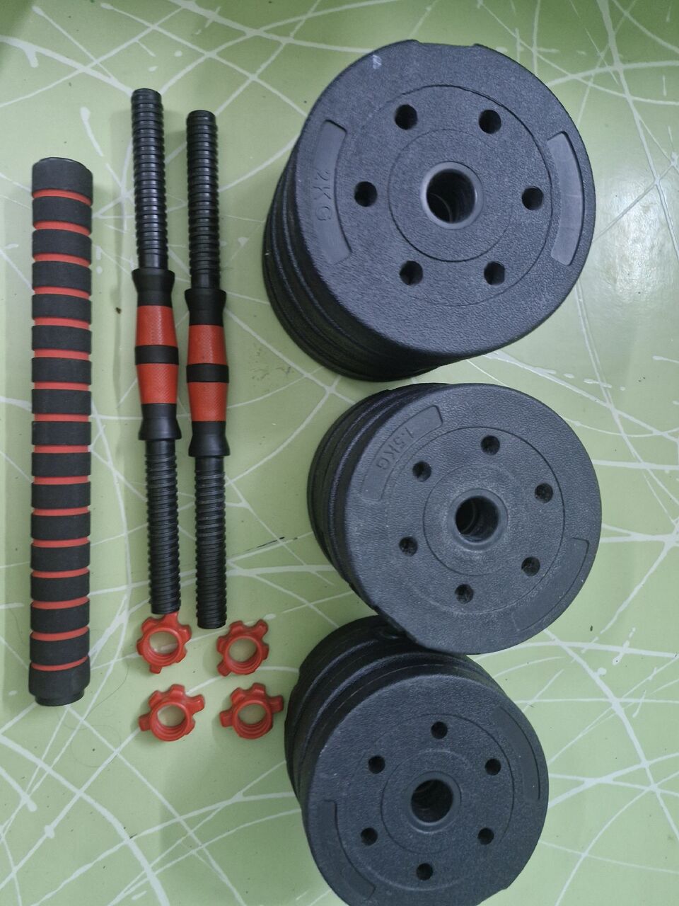 Al Wizarat, Household Items, SAR 150,  19KG Adjustable Dumbbell & Barbell Weight Set &ndash; Home Gym