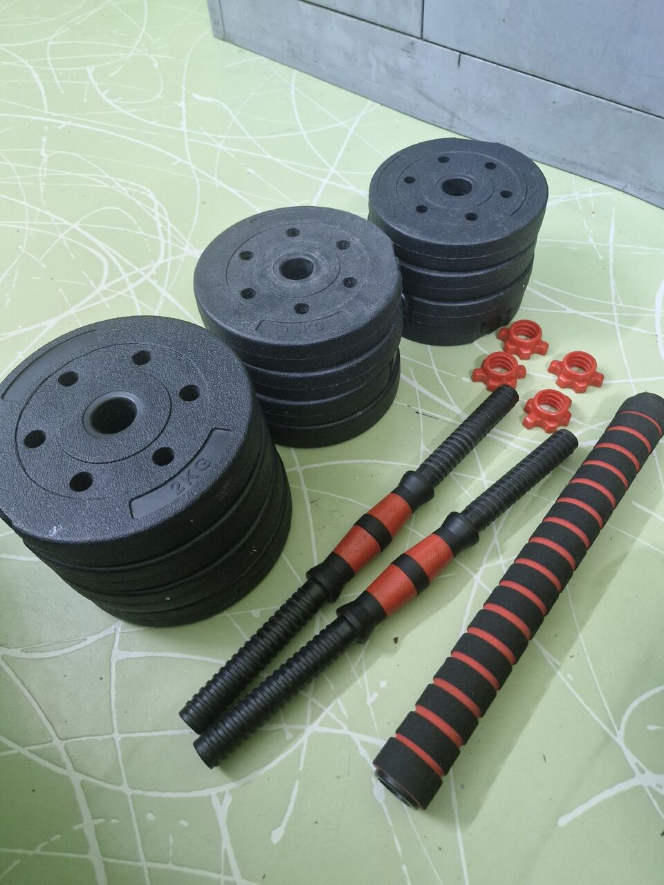Al Wizarat, Household Items, SAR 150,  19KG Adjustable Dumbbell & Barbell Weight Set &ndash; Home Gym