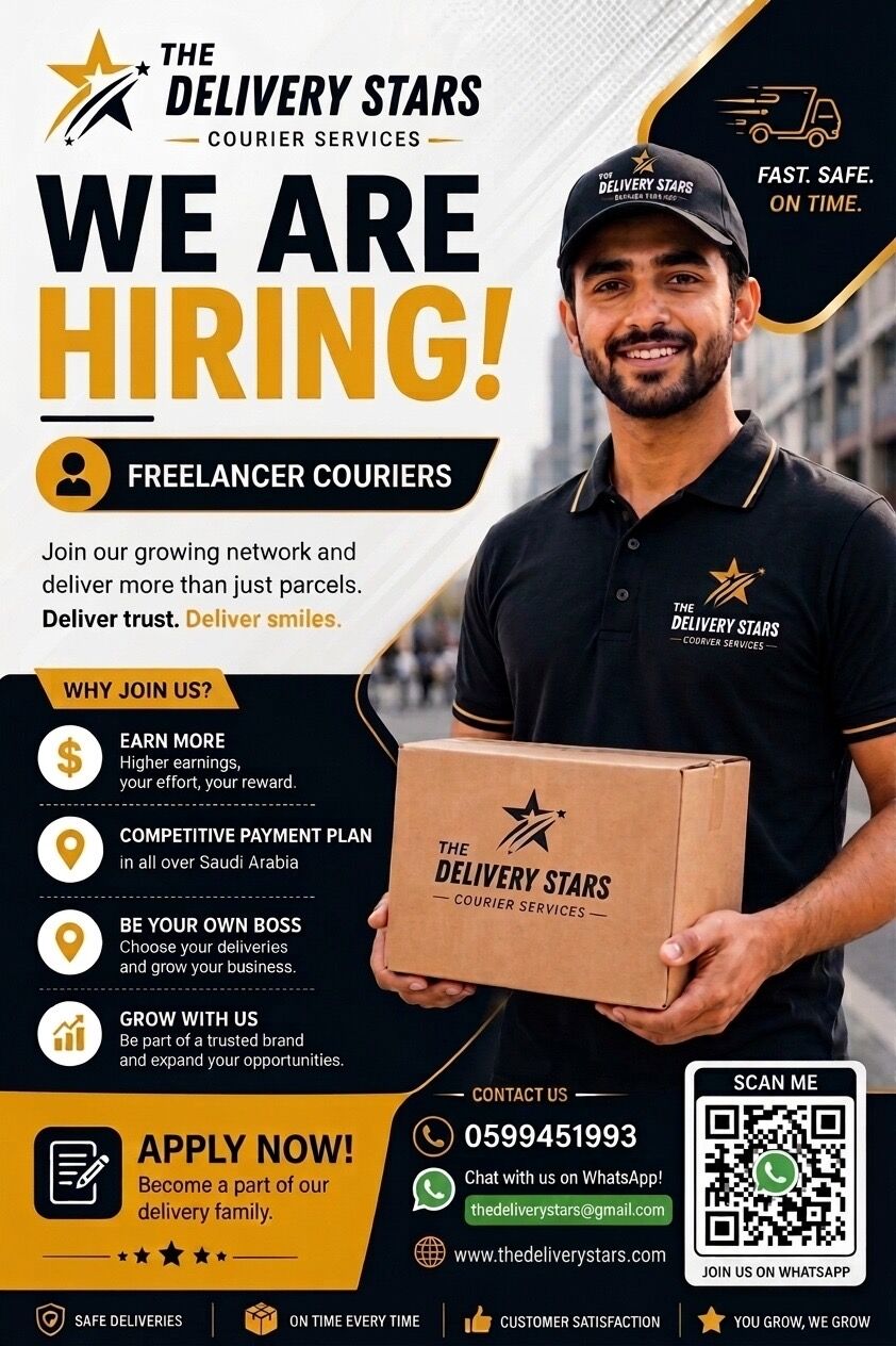 Riyadh, Jobs, Hiring Freelancers Couriers For Parcel Deliveries