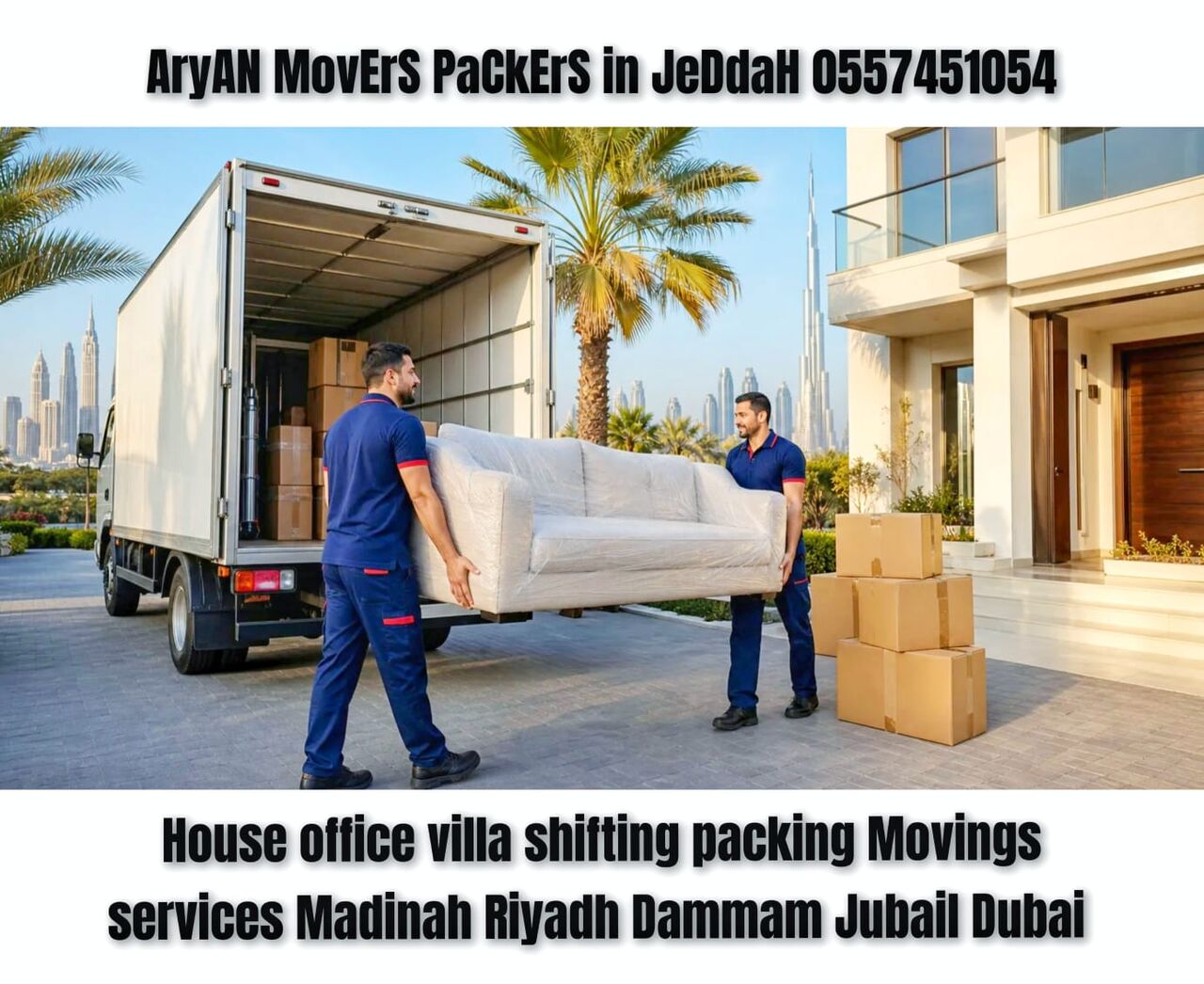 Jeddah, Labor/Moving, ArYaN Movers Packers In Jeddah Home Villa Furniture Shifting Movings Service>>0557451054