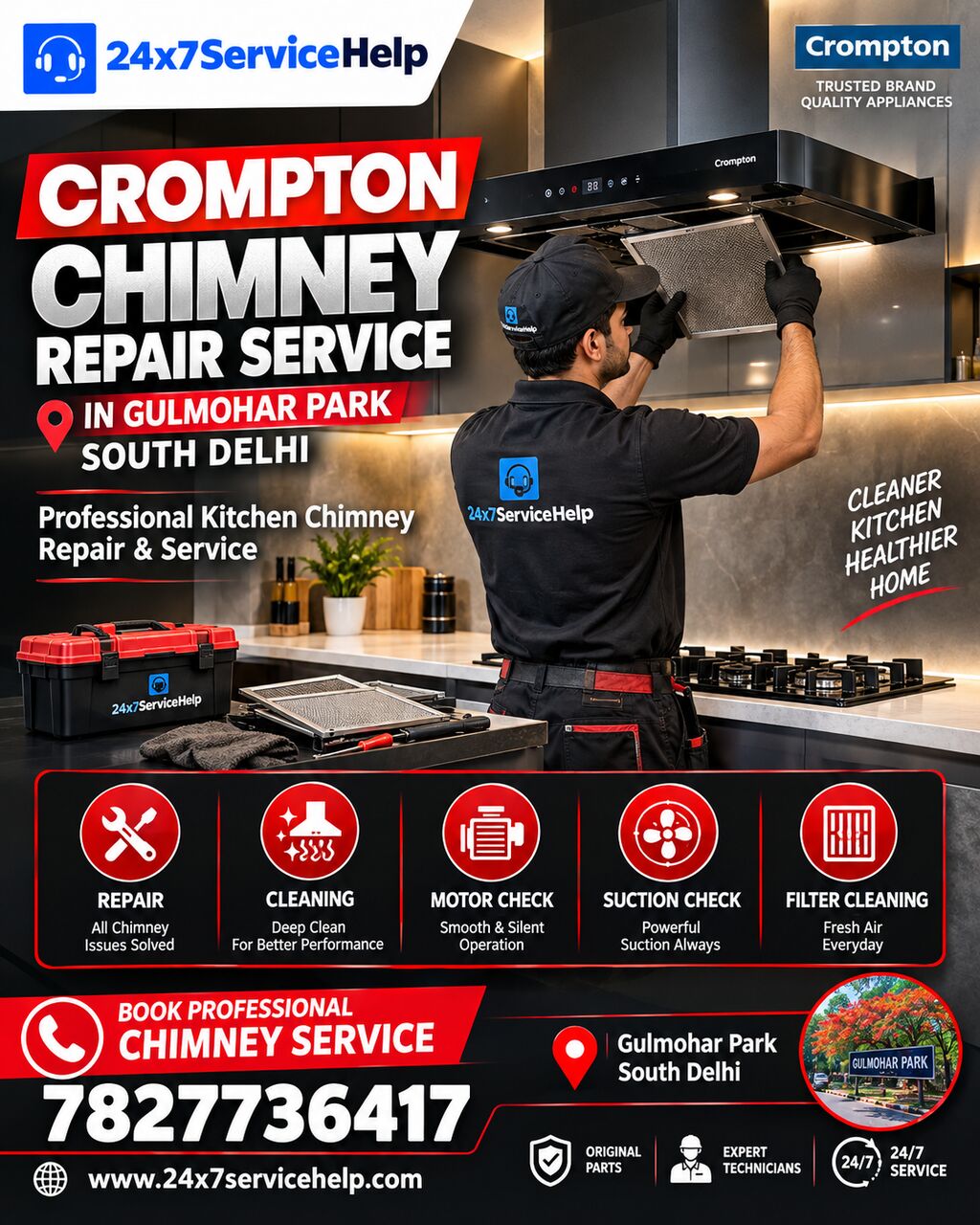 New Delhi, Appliance Repair, Crompton Chimney Repair Service In Gulmohar Park South Delhi