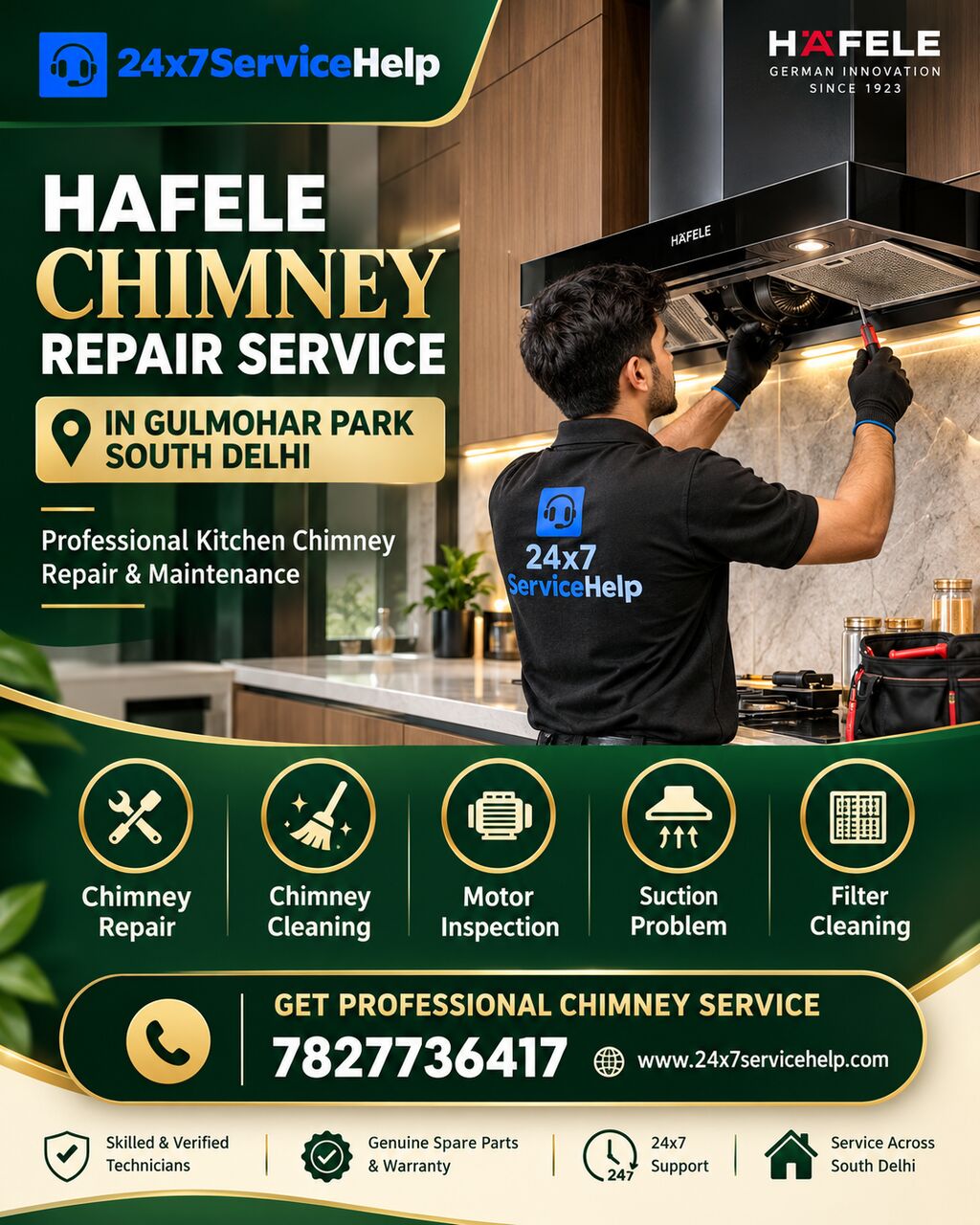 New Delhi, Appliance Repair, Hafele Chimney Repair Service In Gulmohar Park South Delhi