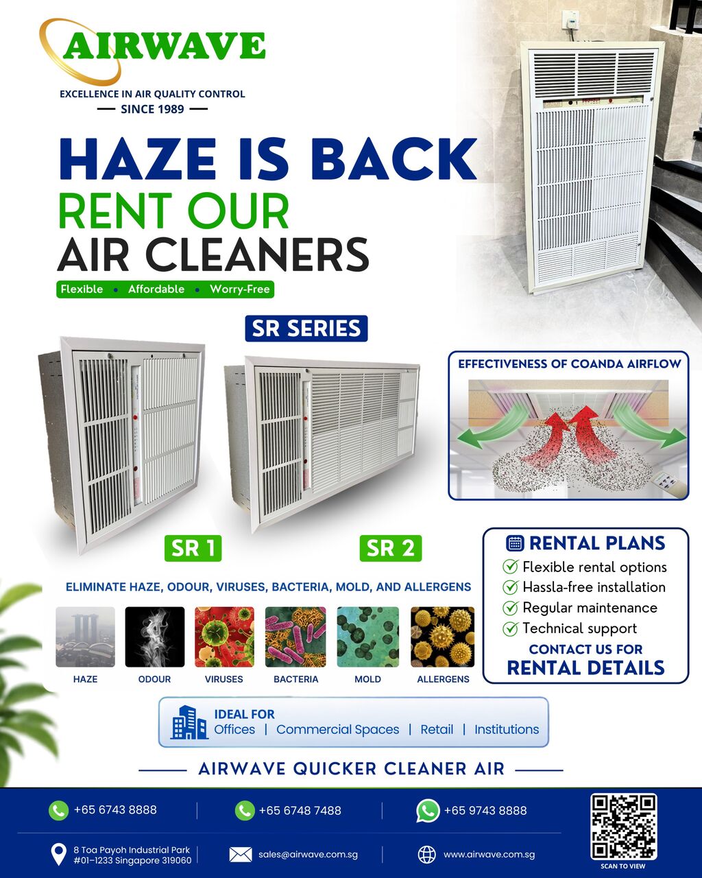 Singapore, Air Conditioners, SGD 1,  ELECTROSTATIC AIR CLEANERS FOR RENT | AIRWAVE SINGAPORE