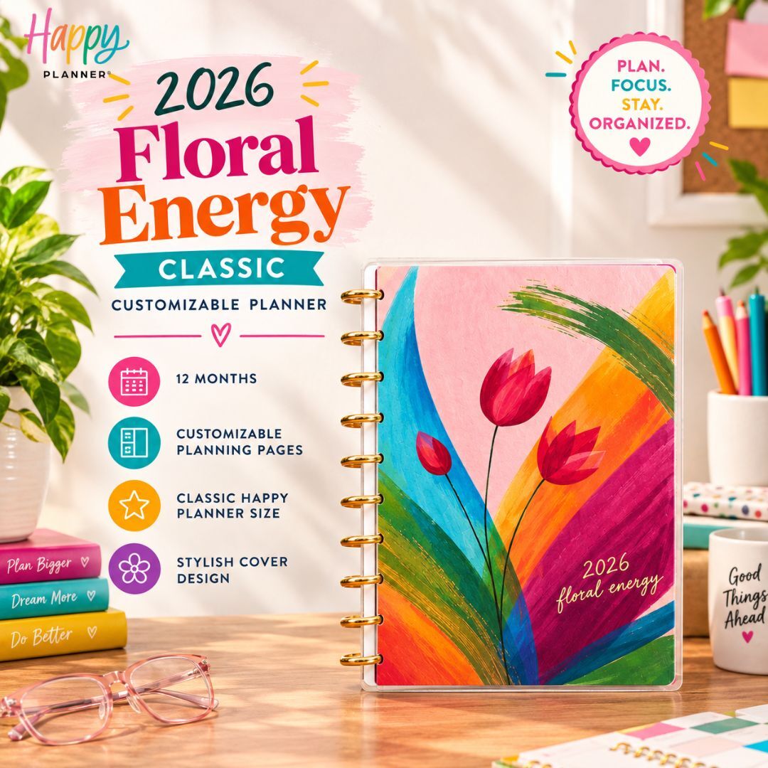 New York, Books, USD 20,  2026 Floral Energy Classic Customizable Planner