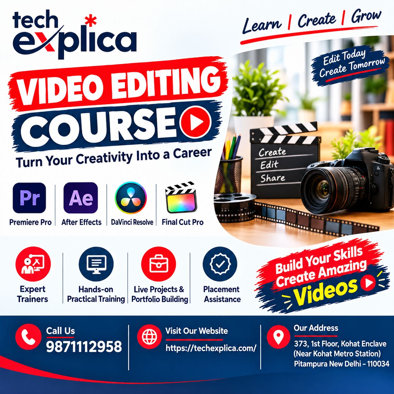 New Delhi, Lessons Offered, Video Editing Course In Delhi