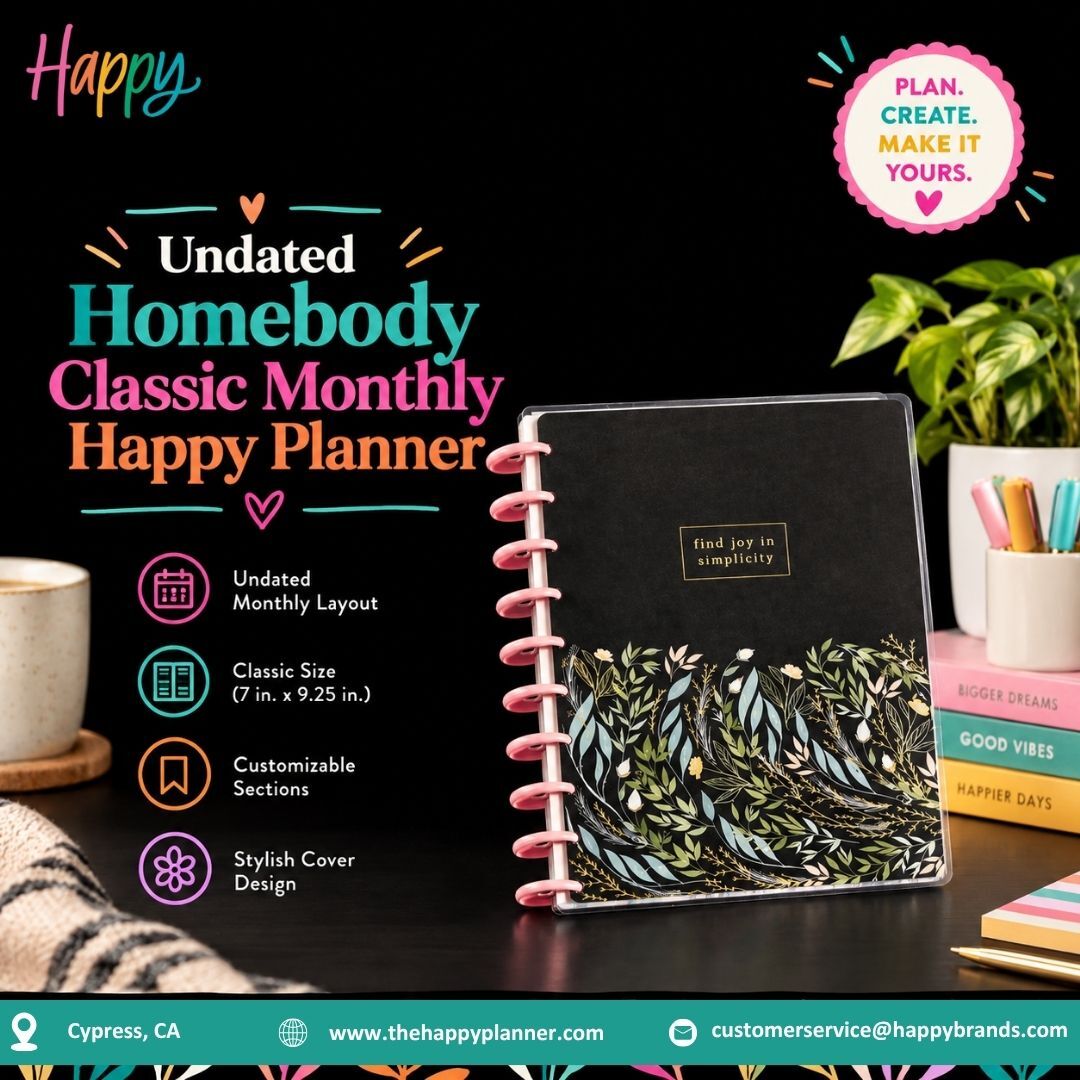New York, Books, USD 22,  Undated Homebody Classic Monthly Happy Planner