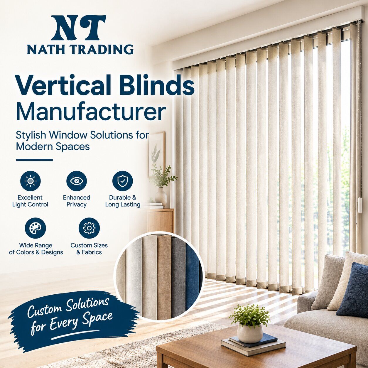 New Delhi, Construction, Custom Vertical Blinds Manufacturer With Premium Designs