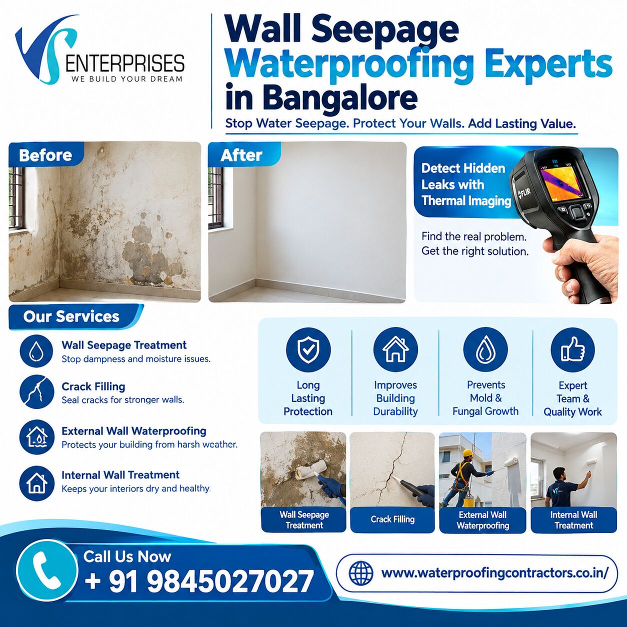 Bangalore, Construction, Wall Seepage Waterproofing Experts In Bangalore