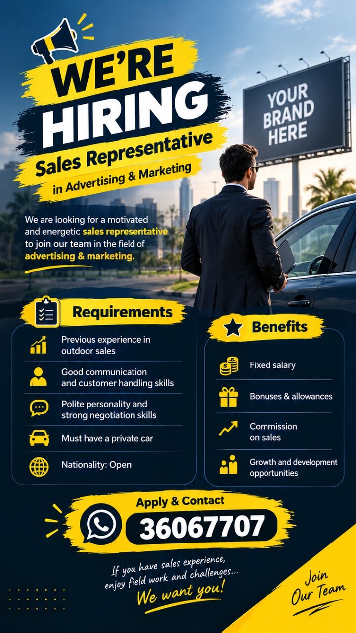 Salmabad, Jobs, Sales Representative
