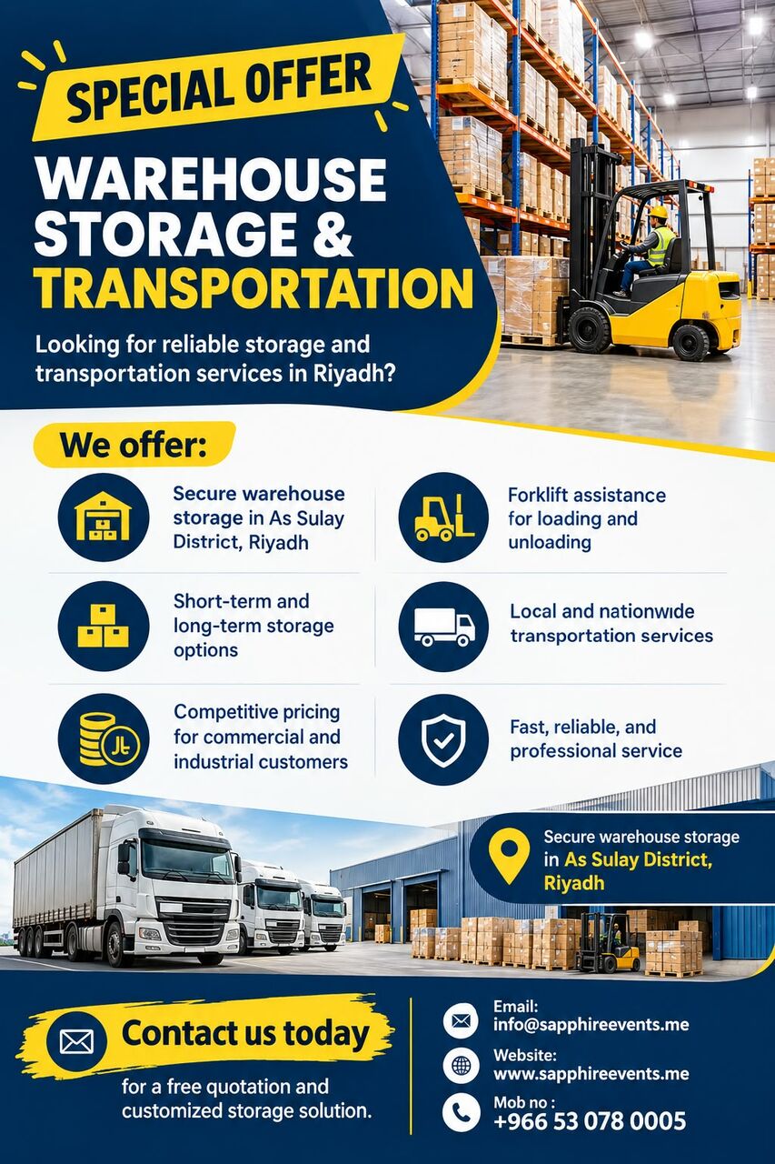 Sulai, Logistics, SPECIAL OFFER &ndash; WAREHOUSE STORAGE & TRANSPORTATION