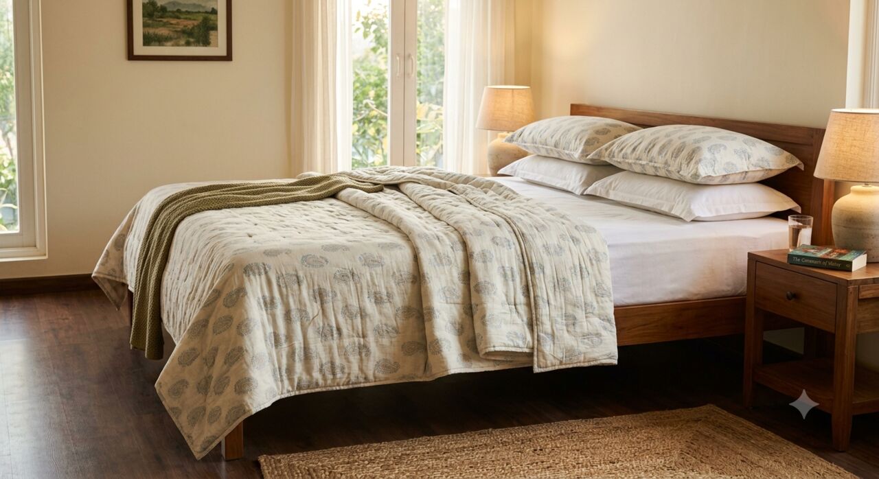Mumbai, Household Items, INR 1499,  Double Bed Cotton Dohar &ndash; Lightweight Summer Blanket