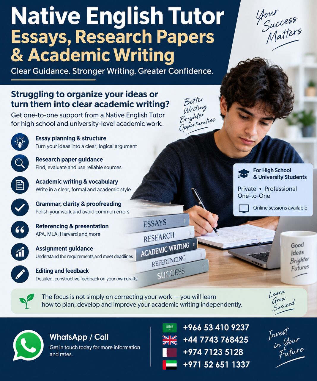 Riyadh, Lessons Offered, ACADEMIC ENGLISH | ESSAYS &bull; RESEARCH PAPERS &bull; ASSIGNMENTS