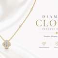 GBP 2450,  Radiant Diamond Clover Pendant Elegant Fine Jewellery