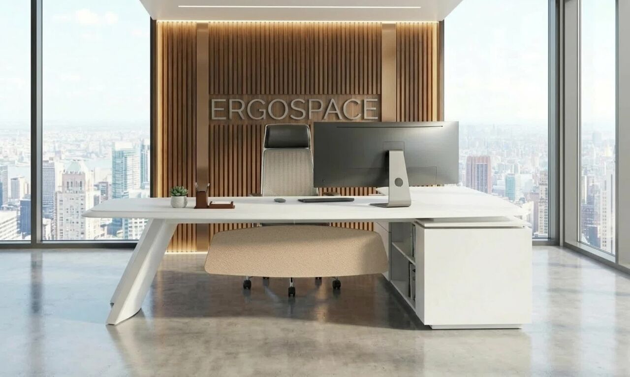 Dubai, Furniture, AED 6000,  Buy Modern Cue L-Shaped Executive Desk | Custom Made UAE | Ergospace