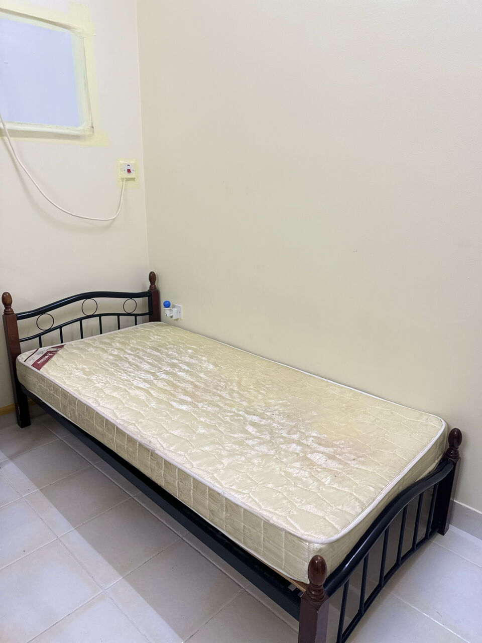 Manama, Furniture, BHD 20,  Single Bed Frame With Mattress For Sale