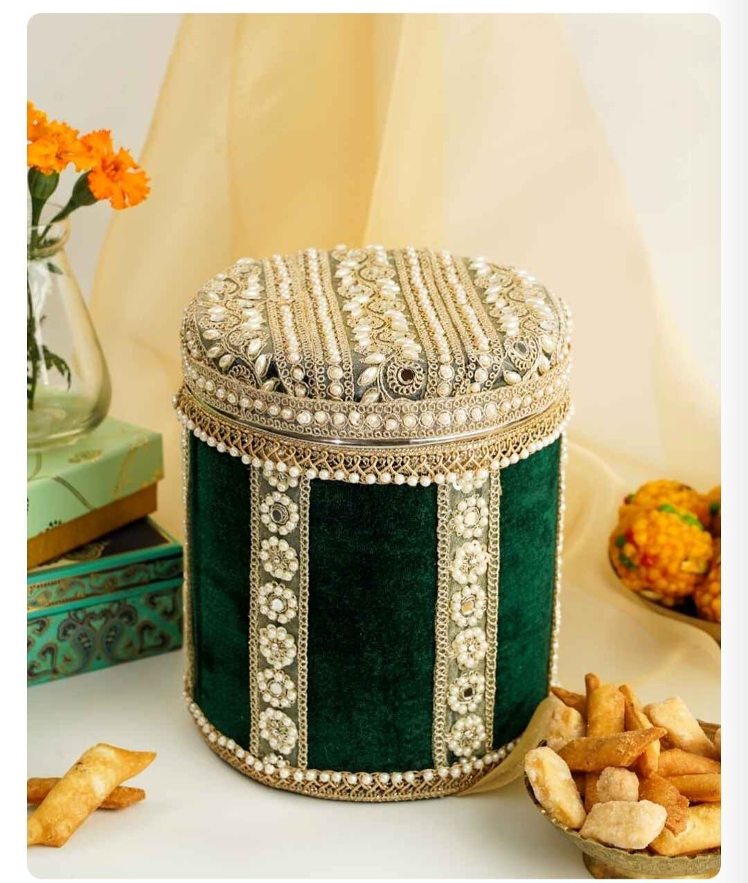 Mumbai, Materials, INR 1250,  Premium Handcrafted Velvet Chura Cover For Bride - Pair Of 2