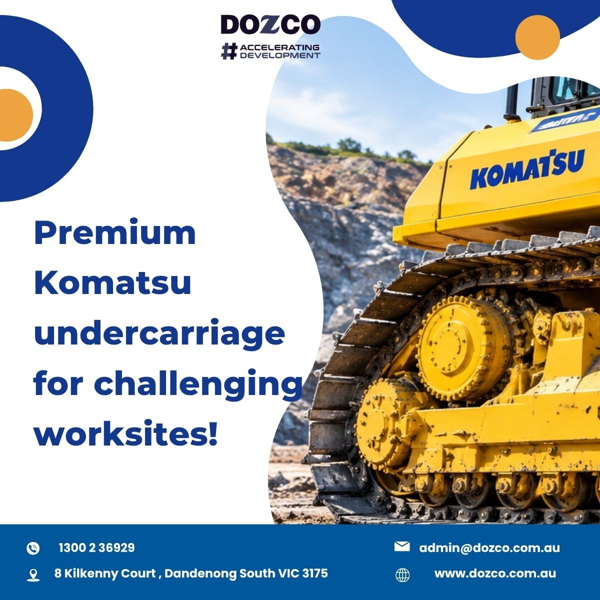 Melbourne, Construction, Premium Komatsu Undercarriage For Challenging Worksites