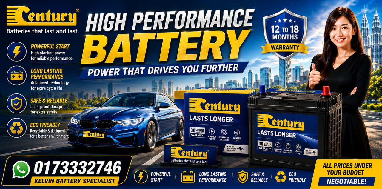 Kuala Lumpur, Auto Parts, RM 130,  Century Car Battery | Mobile Battery Service In Malaysia