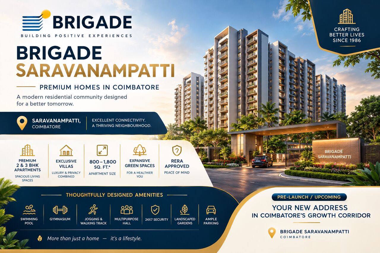 Chennai, Apartments, Flats, Houses & Villas, INR 100000000/month,  1 BR,  What Are The Apartment Options At Brigade Saravanampatti?