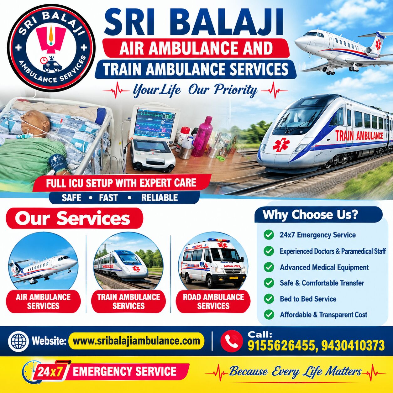New Delhi, Health, Sri Balaji Air Ambulance Services From Patna To Delhi