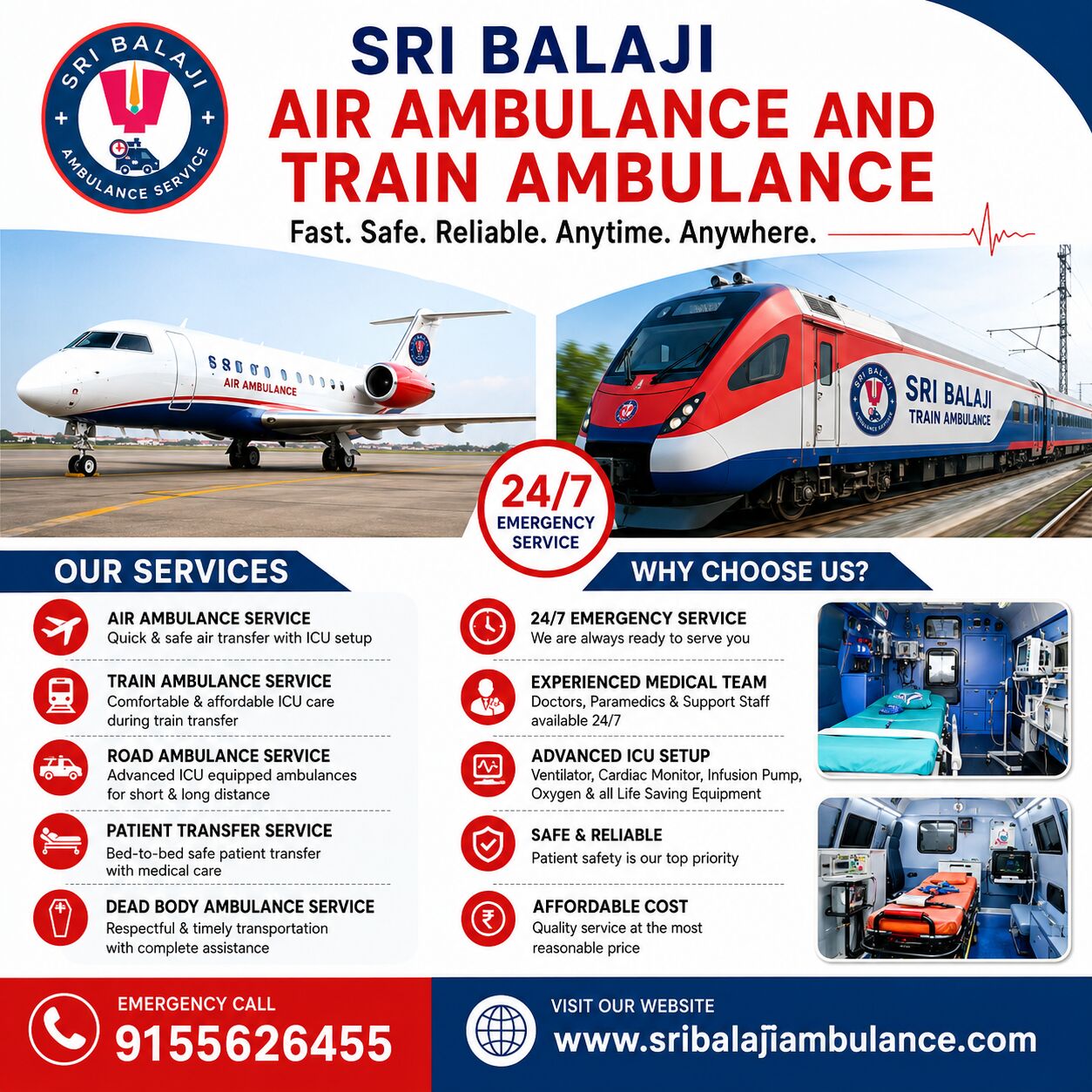 New Delhi, Health, Sri Balaji Air Ambulance Services From Patna To Delhi