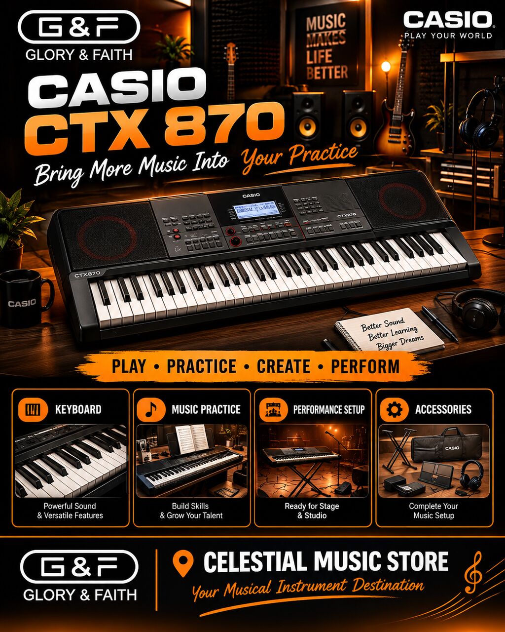 Mumbai, Marketing, Casio CTX 870 Keyboard