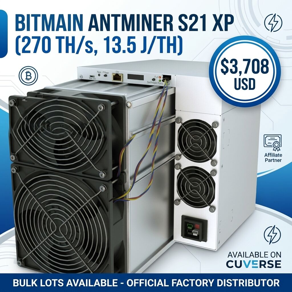 Dubai, Industrial Machinery, USD 3708,  Bitmain Antminer S21 XP 270 TH/s ($3,708 USD) - Factory Sealed Bulk Allocations