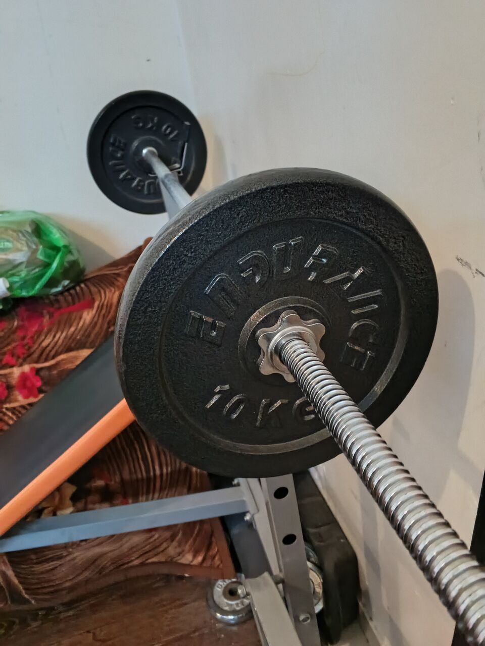 Riyadh, Household Items, SAR 450,  Exercise Bench Press Rod With 10 Kg Plates