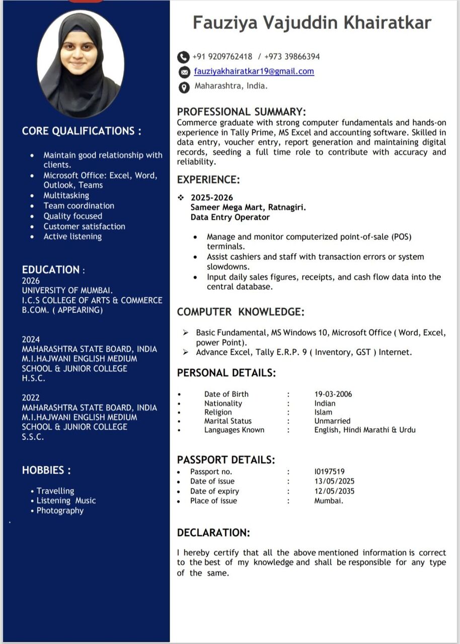 Manama, Job Seekers, Cashier
