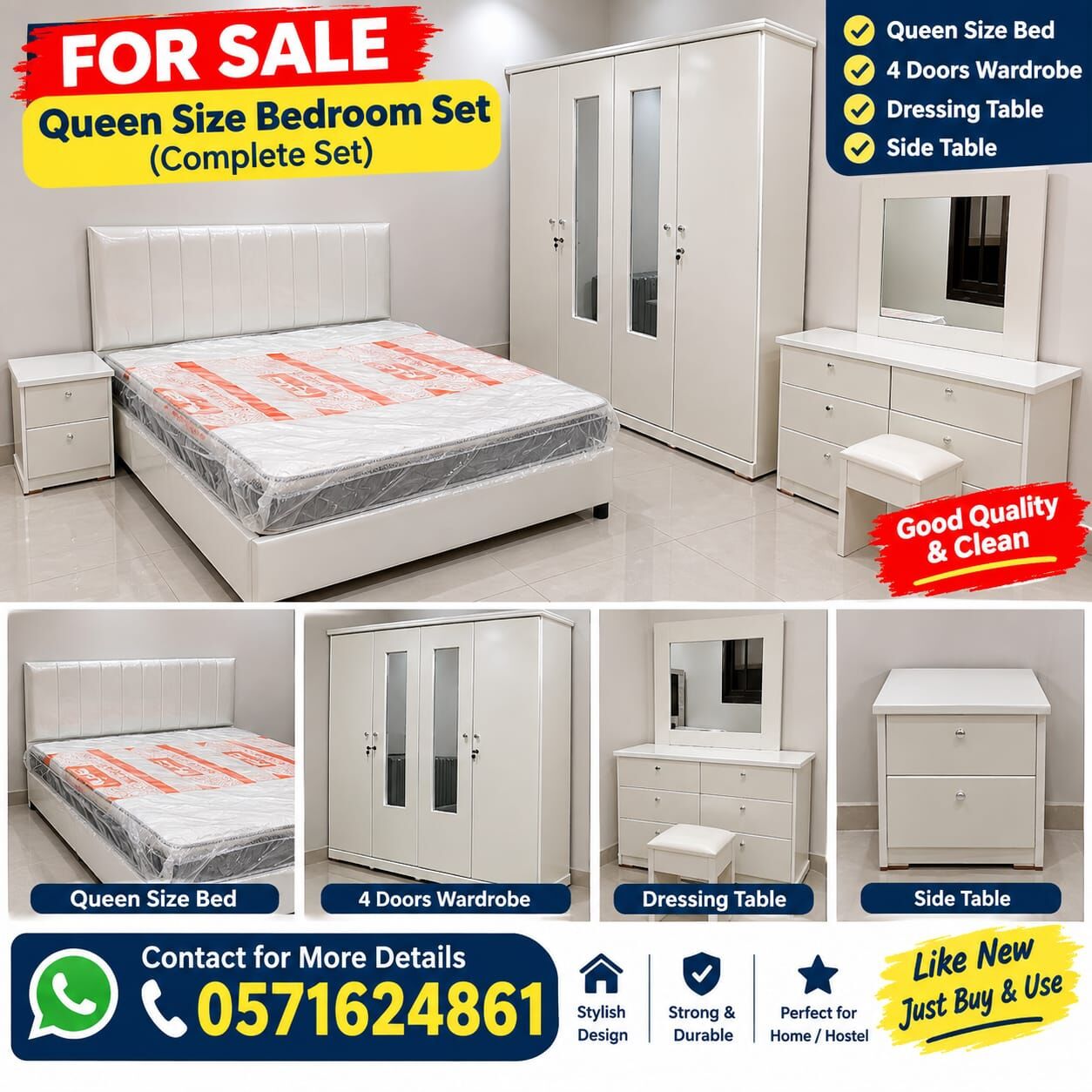 Al Malaz, Furniture, SAR 350,  Twin Size Bed Frame And Mattress